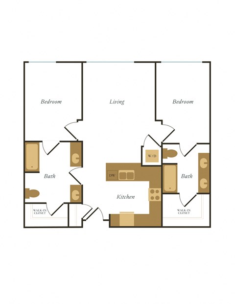 a floor plan of a bedroom apartment